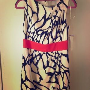 Black, ivory, Red dress